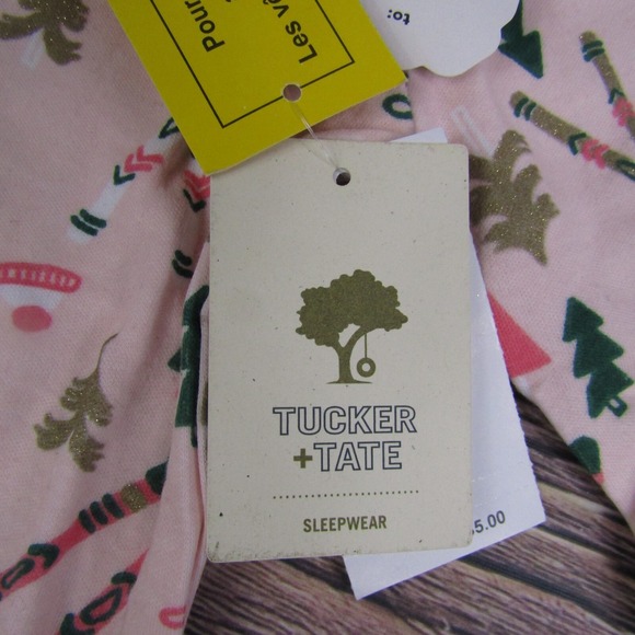 Tucker & Tate NEW Kids Size 2 Pink Xmas Christmas Pajama Set Outfit Fit - Picture 3 of 4